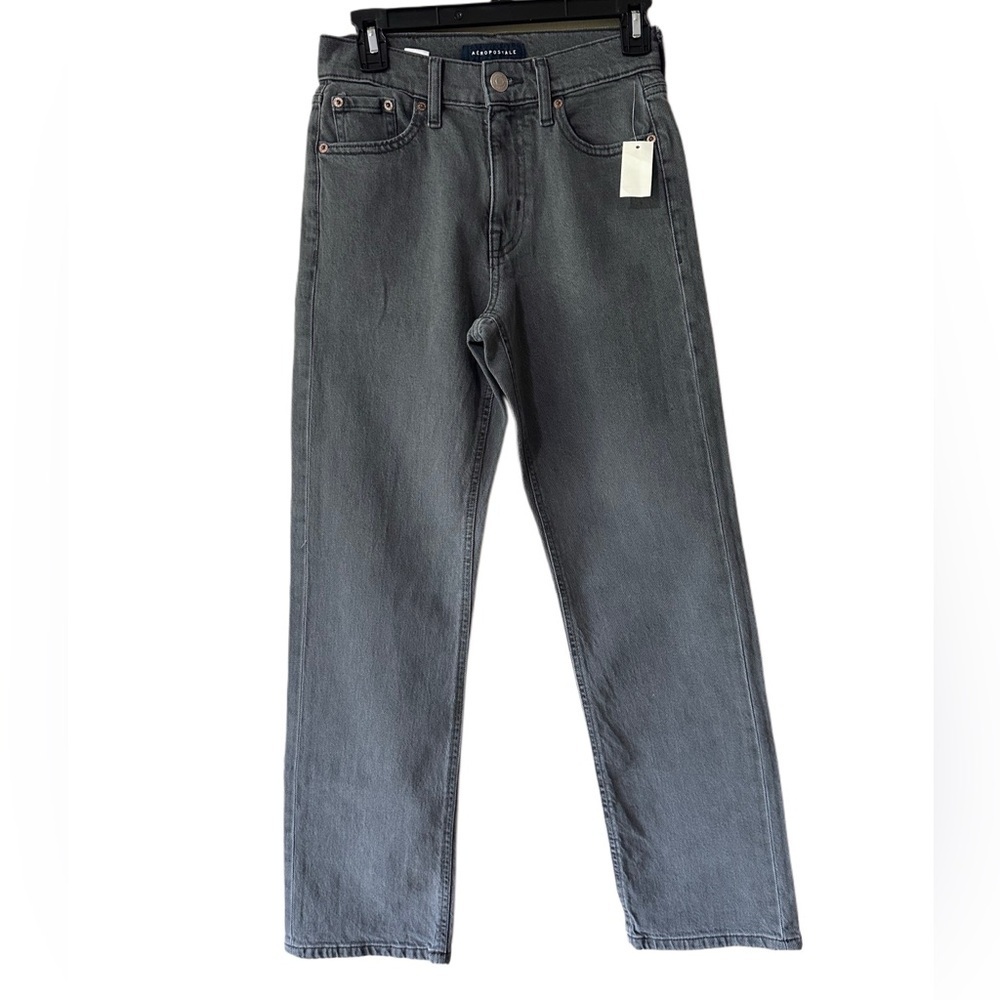 Aeropostale Women's High Rise Baggy Dark Gray Jeans